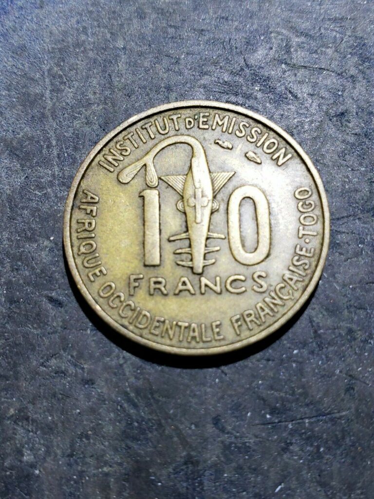 Read more about the article 1957 French West Africa 10 CFA Francs (Togo) Coin #dec91