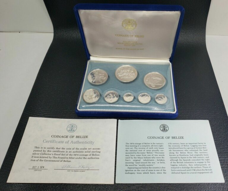 Read more about the article 1974 Belize 8 Coin Sterling Silver Proof Set Franklin Mint