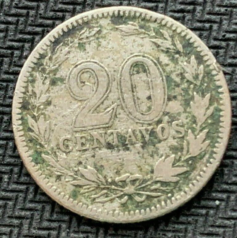 Read more about the article 1908 Argentina 20 Centavos Coin F +   ( Mintage 719K ) Rare World Coin    #C1125