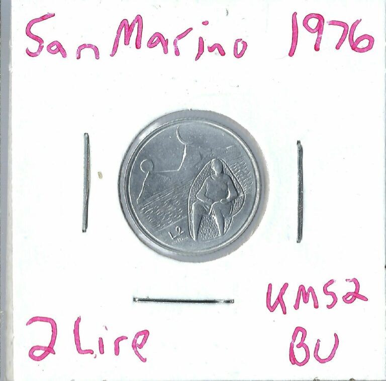 Read more about the article Coin San Marino 2 Lire 1976 KM52  combined shipping