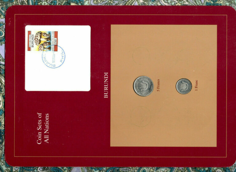 Read more about the article Coin Sets of All Nations Burundi 5 francs 1980 1 Franc 1993 UNC