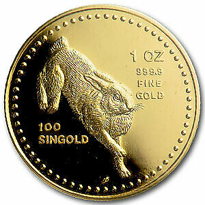 Read more about the article 1987 Singapore 5-Coin Gold Singold Rabbit Proof Set – SKU#43752