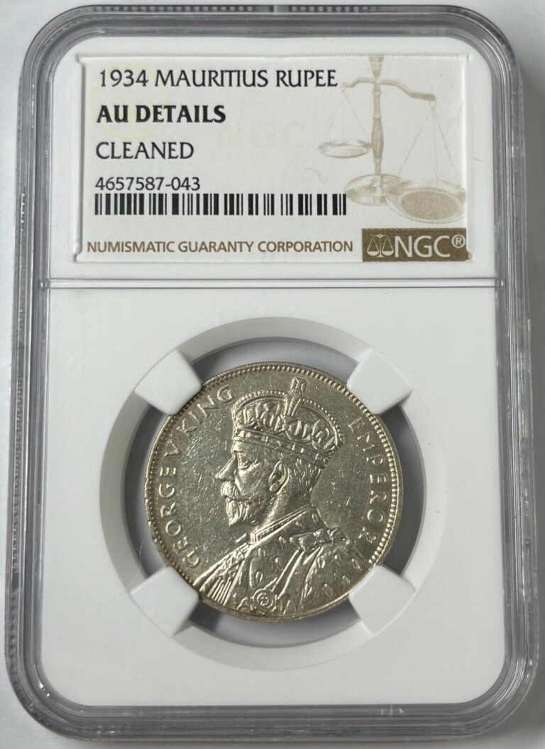 Read more about the article 1934 Mauritius Silver 1 Rupee NGC AU Details #