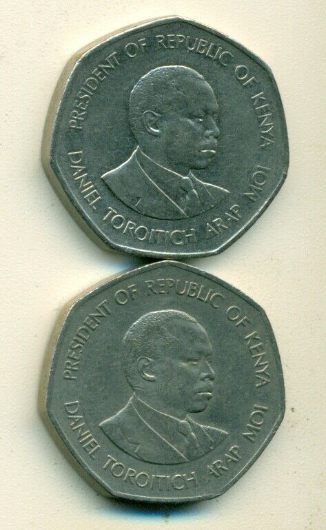 Read more about the article 2 DIFFERENT 5 SHILLING COINS from KENYA DATING 1985 and 1994