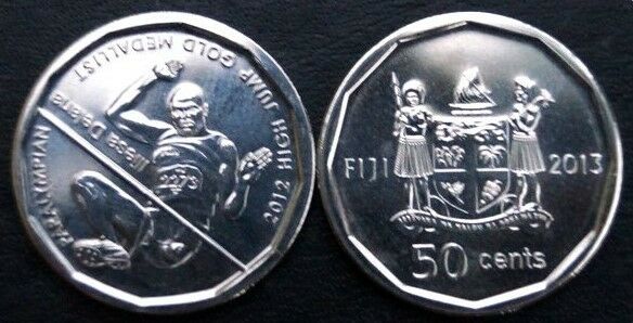 Read more about the article Fiji 2013 50c  ( 50 cent ) Iliesa Delana Paralympian 2012 Gold Medal coin UNC