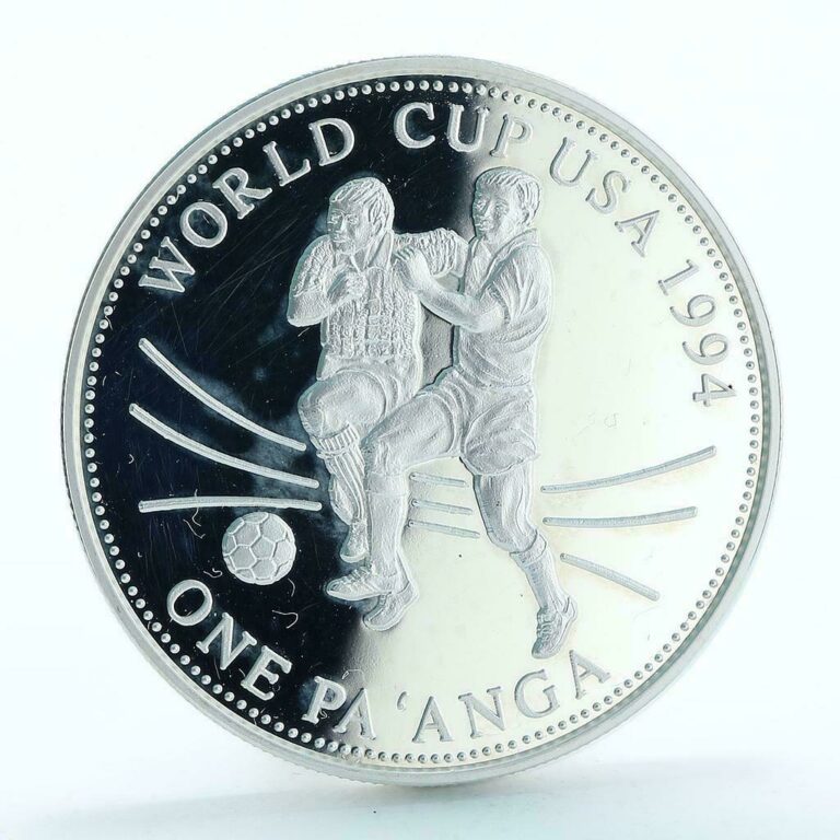 Read more about the article Tonga 1 pa’anga World Cup USA soccer football silver coin 1994