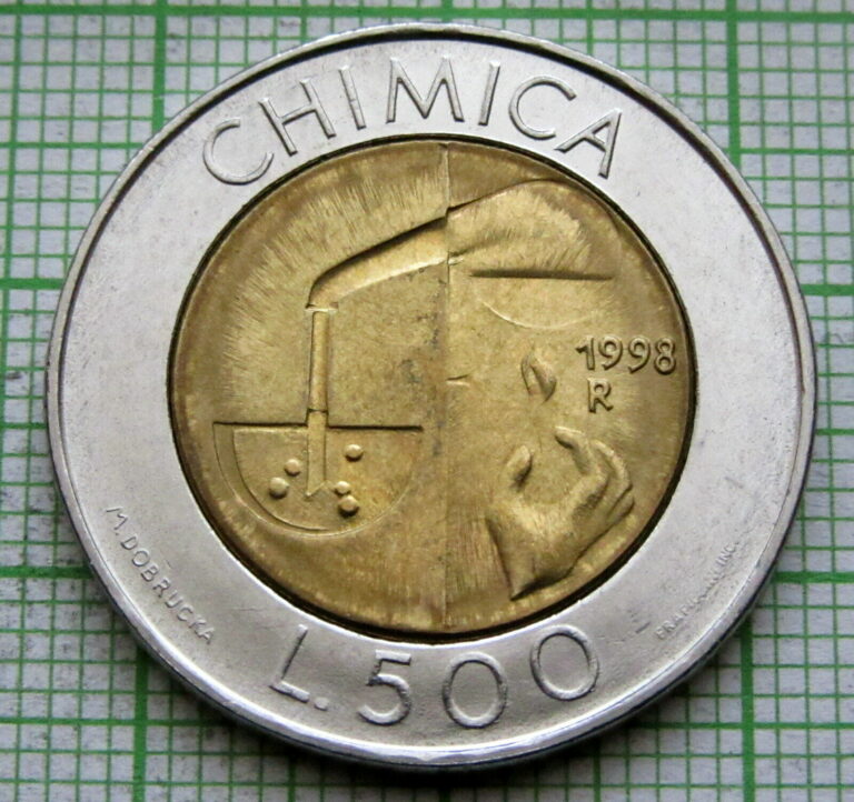 Read more about the article SAN MARINO 1998 500 LIRE  CHEMISTRY  BI-METALLIC UNC