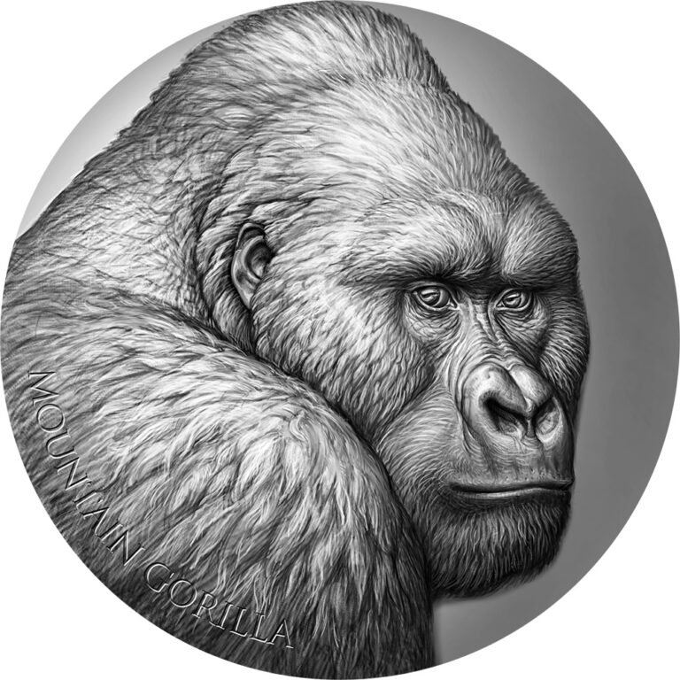 Read more about the article 2021 Cameroon Expressions Wildlife Mountain Gorilla 2 oz Silver Coin – 500 Made