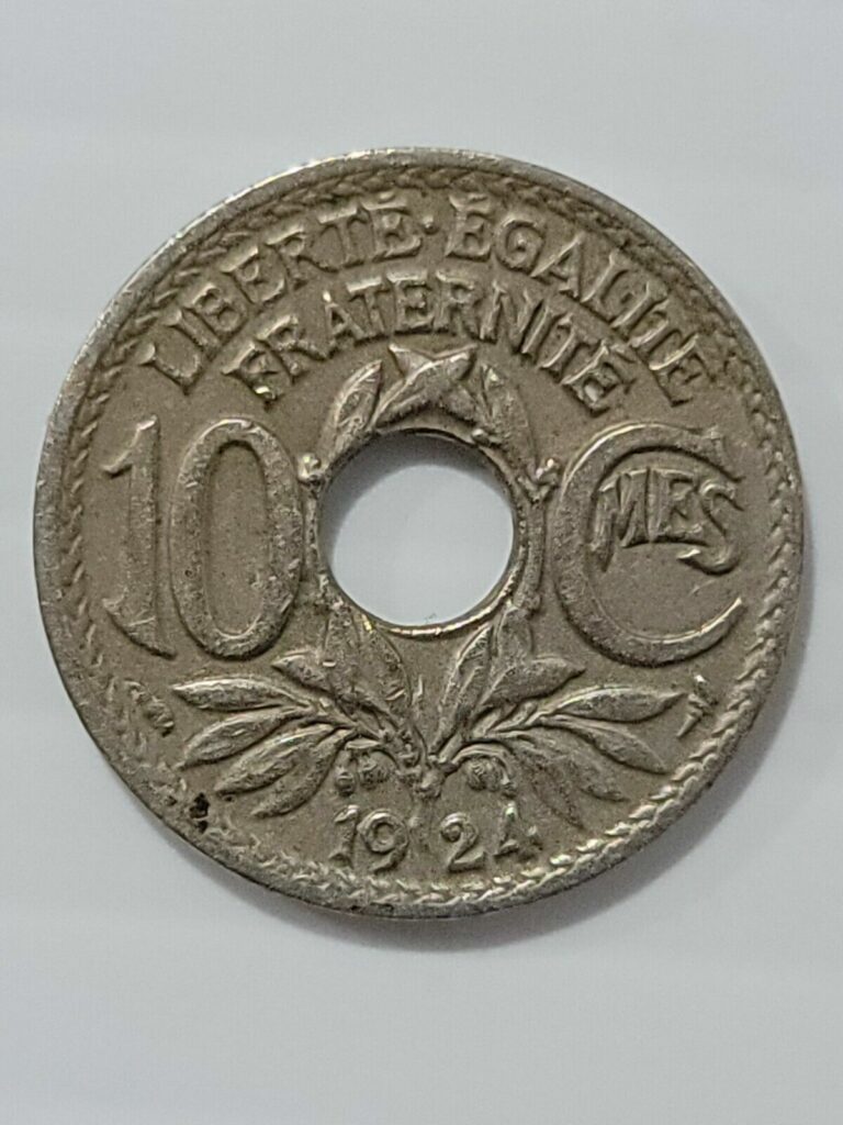 Read more about the article 1924 LIBERTE EGALITE FRANTERNITE  10 CMES RF FRANCE COIN