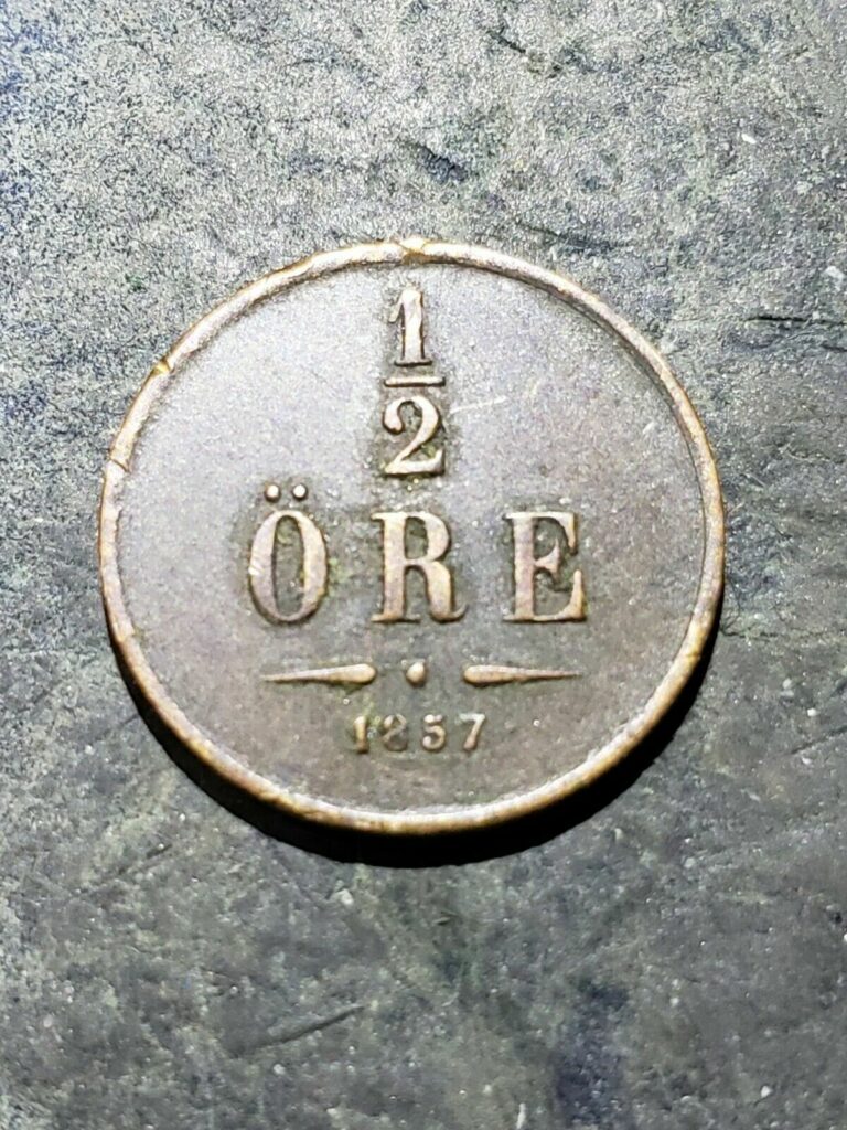 Read more about the article 1857 Sweden 1/2 Ore Coin