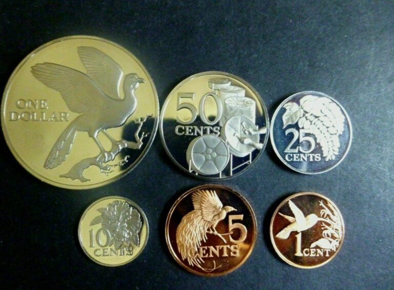 Read more about the article Trinidad and Tobago Proof Set 6 coins:1 dollar 50 25 10 5 1 cents 1974