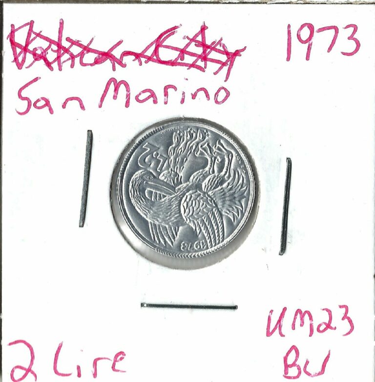 Read more about the article Coin San Marino 2 Lire 1973 KM23  combined shipping