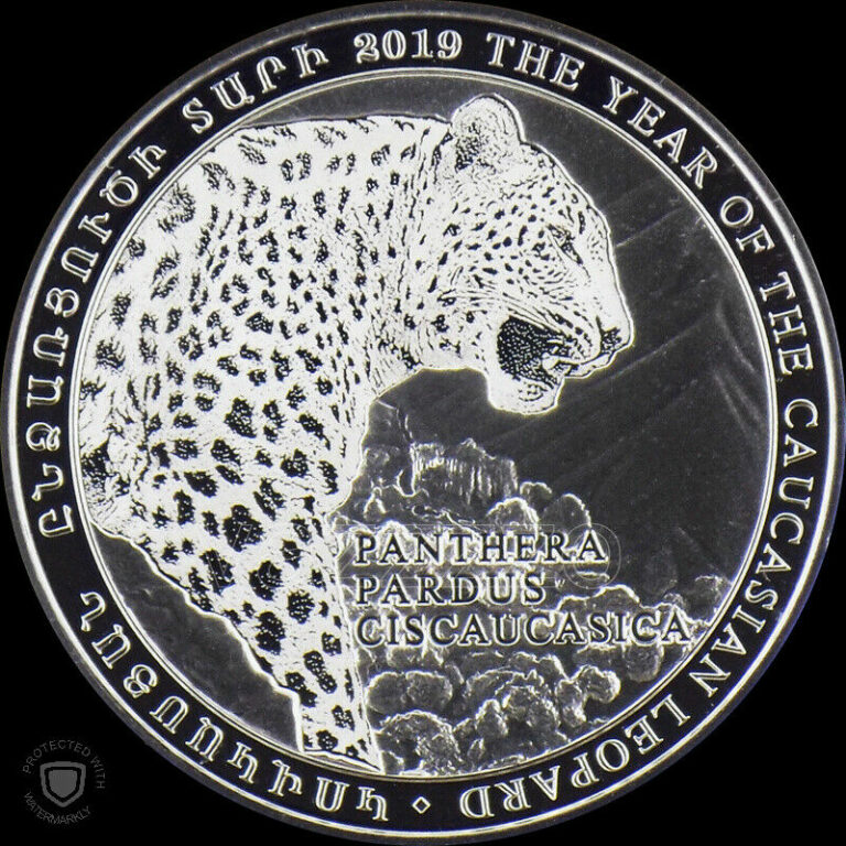 Read more about the article ARMENIA 1000 DRAM COIN SILVER PROOF 2019 Year Of Caucasian Leopard