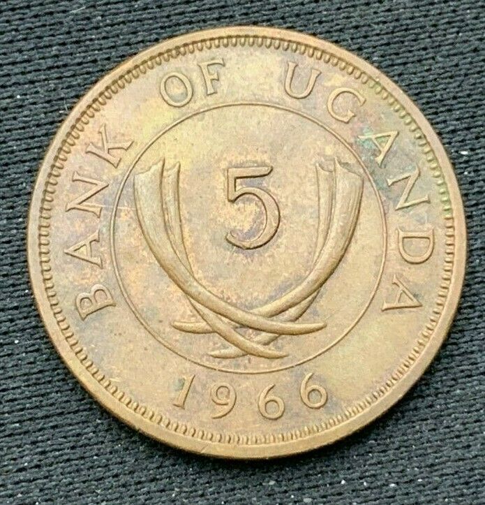 Read more about the article 1966 Uganda 5 Cents Coin AU    High Grade World Coin      #K523