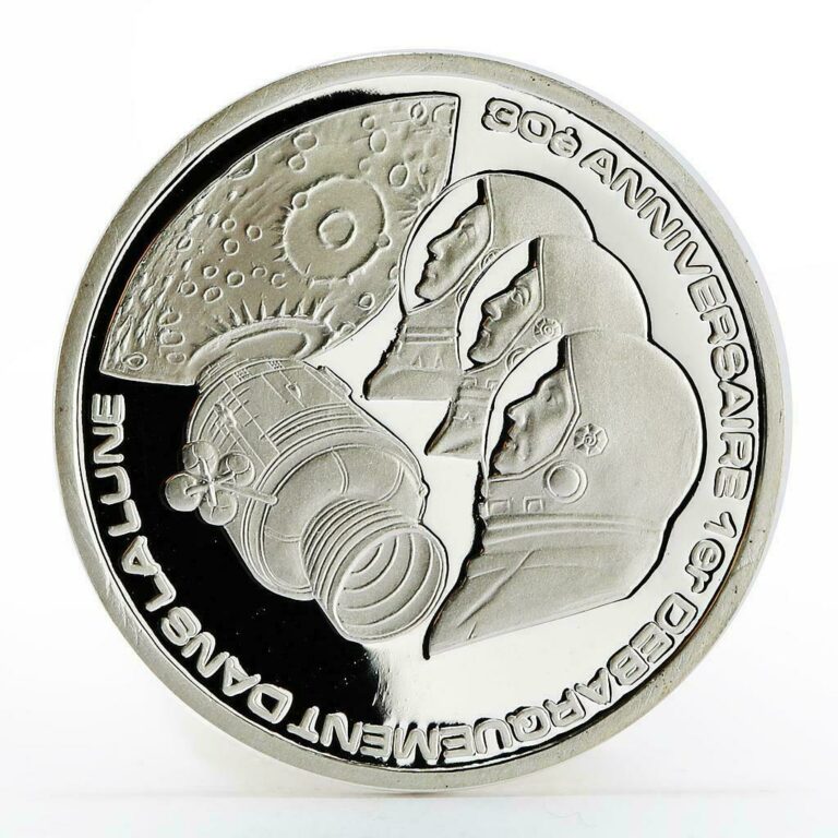Read more about the article Togo 500 francs Apollo XI Astronauts proof silver coin 1999