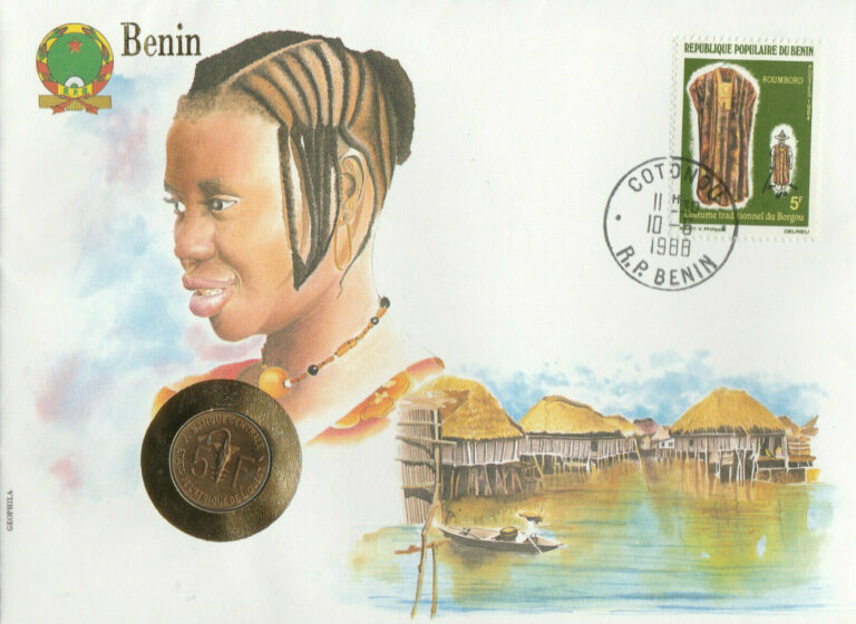 Read more about the article Communist Era Benin 1986 FDC uncirculated 5 francs coin with UN Stamps