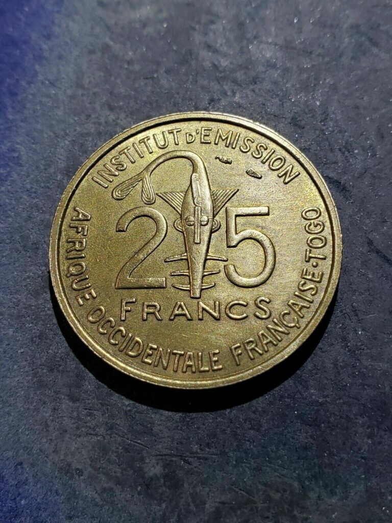 Read more about the article 1957 French West Africa 25 CFA Francs (Togo) Coin  #feb