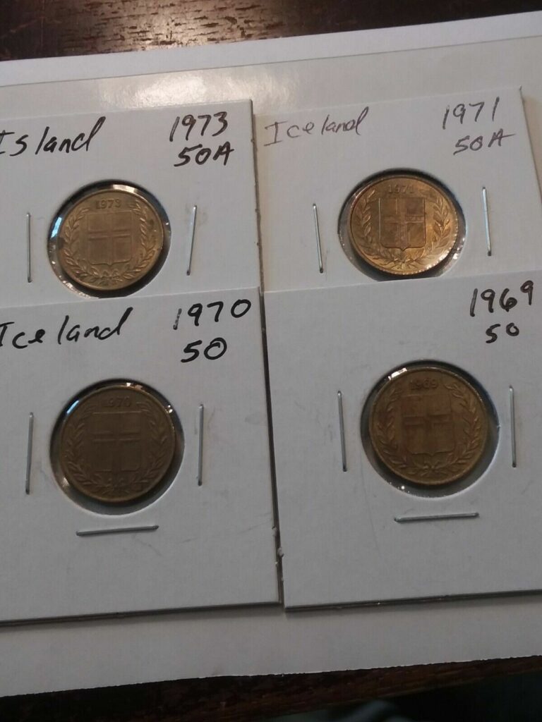 Read more about the article Iceland 1969 1970 1971 1973 50 Aurar  Coin 4 coins