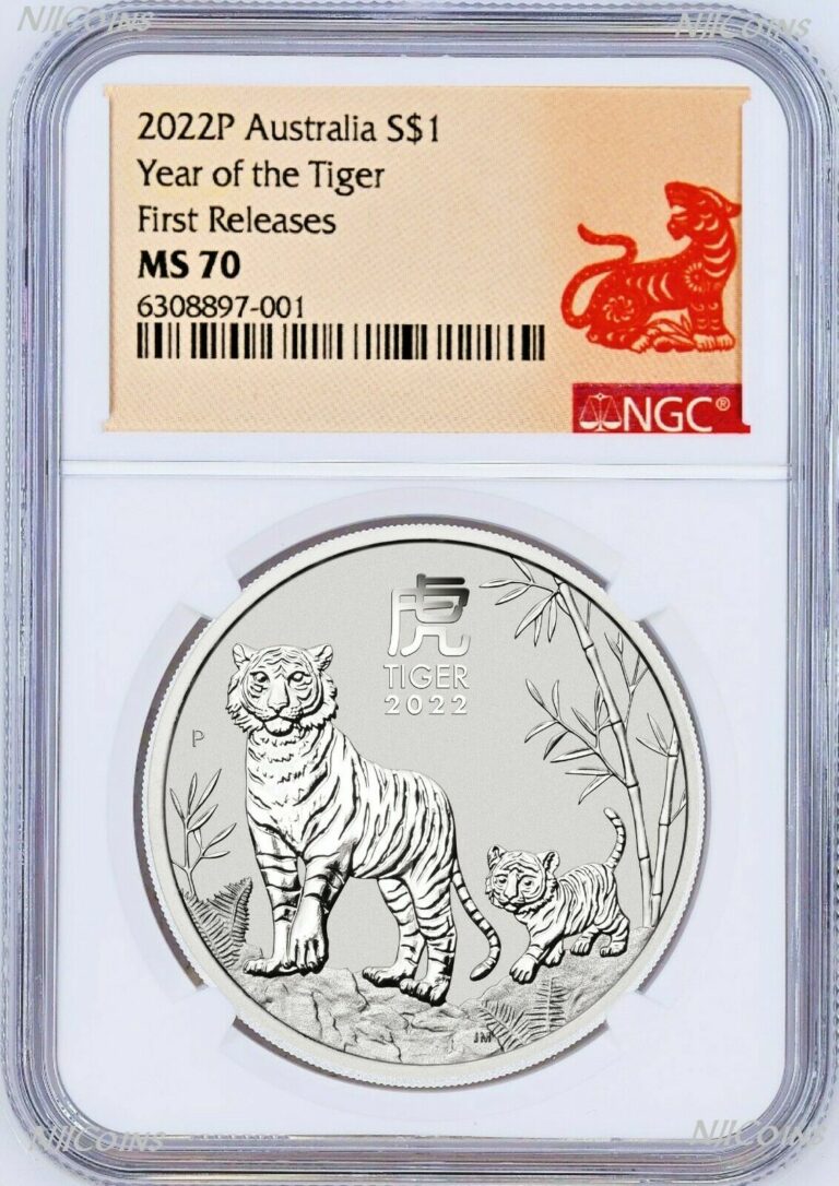 Read more about the article 2022 Australia .9999 Bullion Silver Lunar Year of the Tiger NGC MS70 1oz $1 Coin