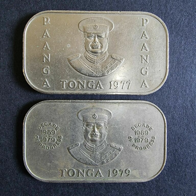 Read more about the article TONGA 1977 and 1979 FAO 2 Coin Pair 1 Paanga RARE square coins