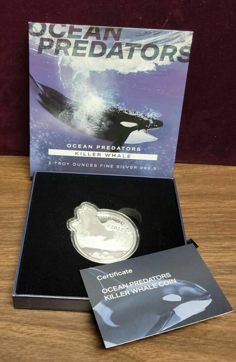 Read more about the article 2022 Solomon Islands $5 Silver PAMP 2 Oz. Coin –  Ocean Predators – Killer Whale