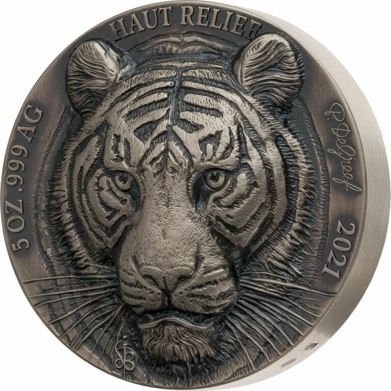 Read more about the article 2021 Ivory Coast Big 5 Asia Tiger 5 oz Silver Coin