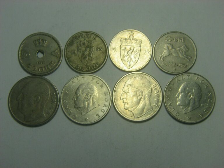 Read more about the article Norway  50 Ore and  1 Krone / 8 coins /