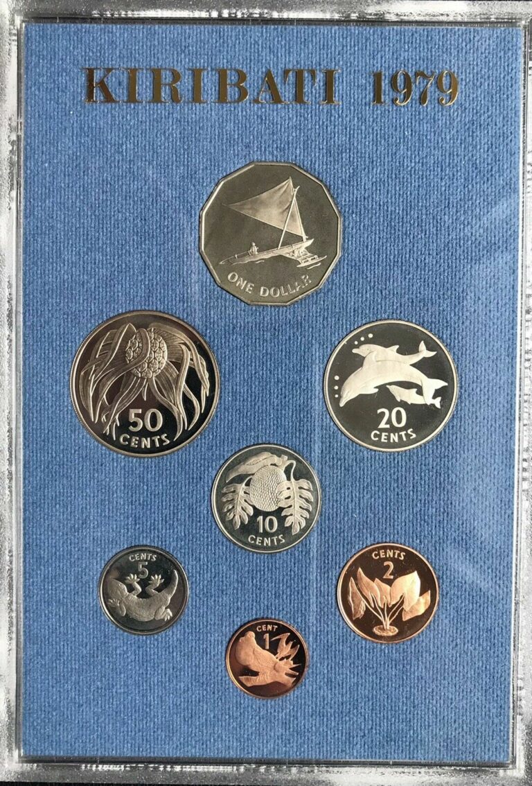 Read more about the article Kiribati Gilbert Islands 1979 Proof 7 Coin Collection Set Royal Mint ~ Info card