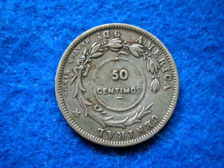 Read more about the article 1923 Costa Rica Silver 50 Centimos C/S on 1892 25 Centimos