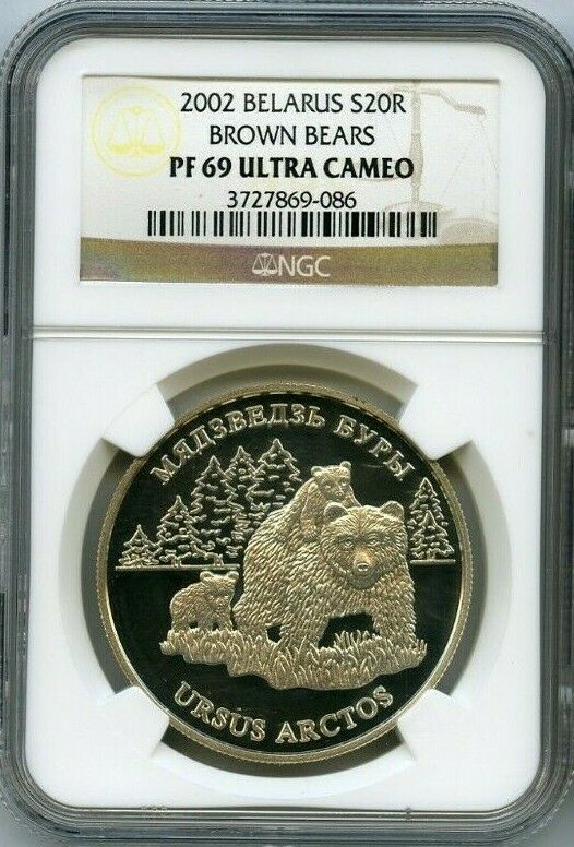 Read more about the article 2002 Belarus Silver 20R Brown Bears NGC PF 69 Ultra Cameo