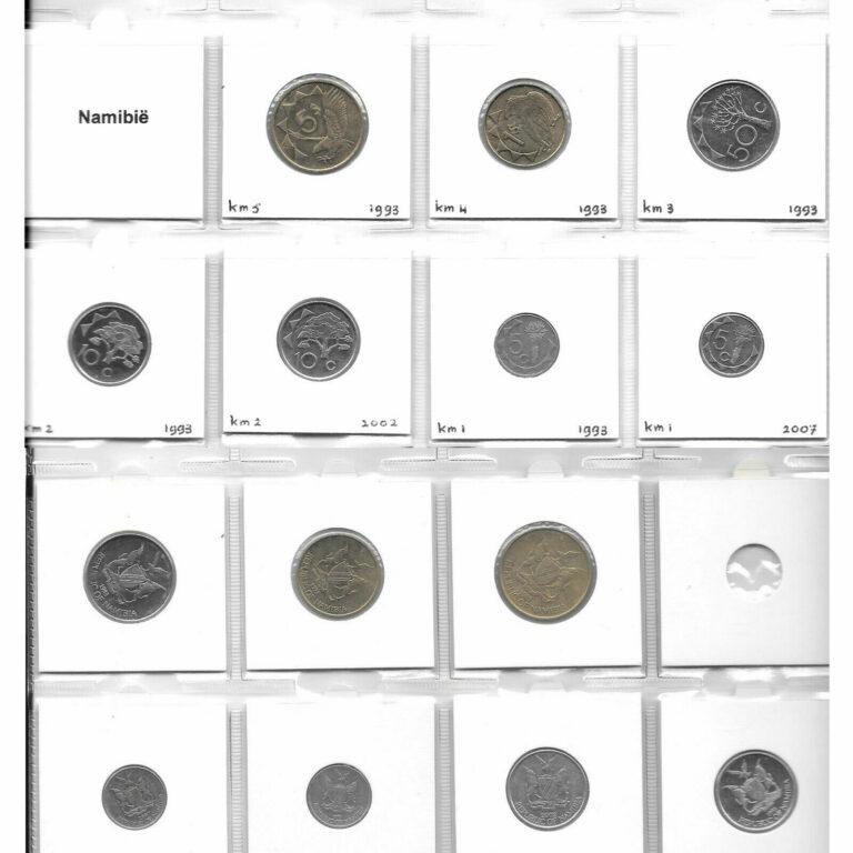 Read more about the article NAMIBIA 7 UNC COINS 5 CENTS – 5 DOLLARS 1993-2007 1U5