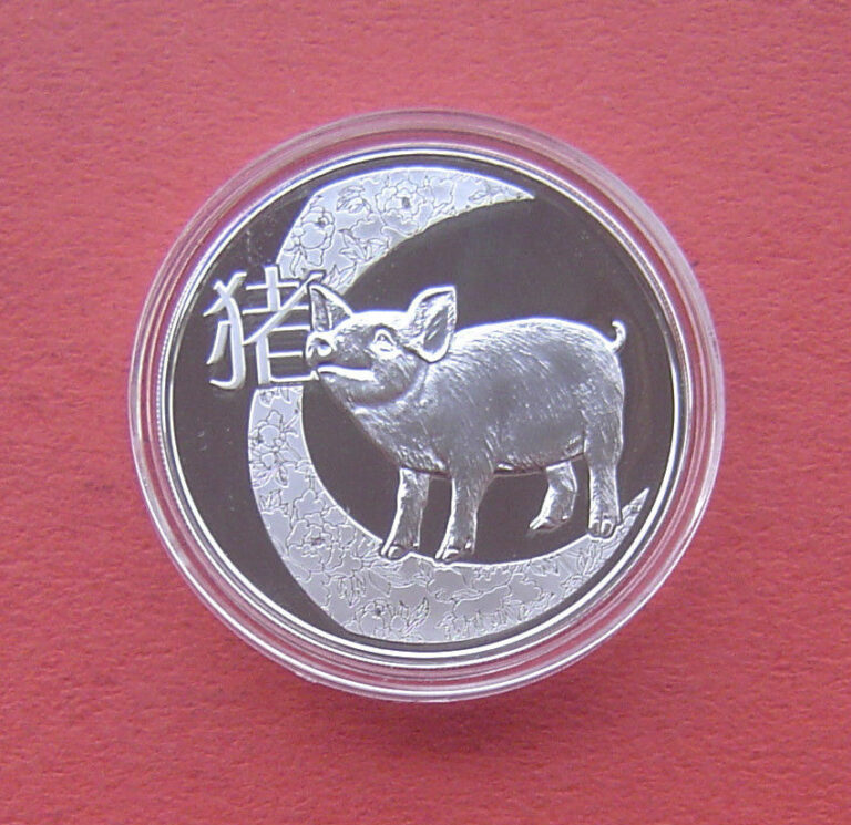 Read more about the article Cambodia 2019 Lunar Pig 3000 Riels 31.1g 999Silver Proof Coin