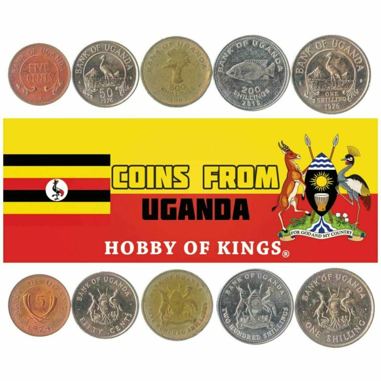 Read more about the article 5 DIFFERENT COINS FROM UGANDA: CENTS SHILLINGS. AFRICAN MONEY CURRENCY 1966-2019