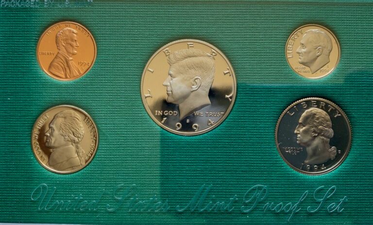 Read more about the article United States Mint Proof 5 Coin Set 1994-S with Original Packing Box and COA