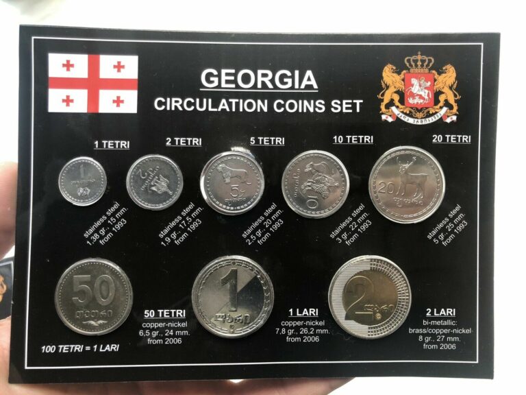 Read more about the article x25 set of GEORGIA COINS NOW IN USE GEORGIAN MONEY CURRENCY LARI TETRI 1 2 – UNC