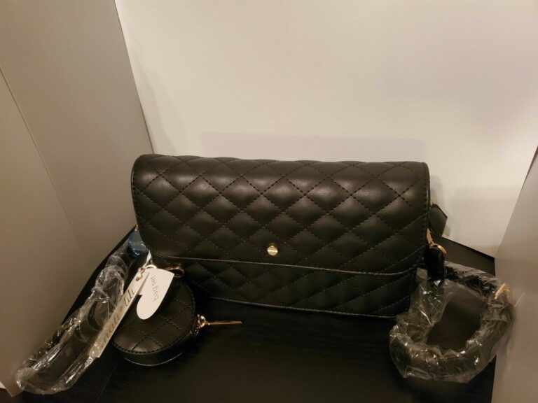 Read more about the article Mali + Lili Crossbody Black Woven Zipper Bag – Black Vegan Leather with coin bag