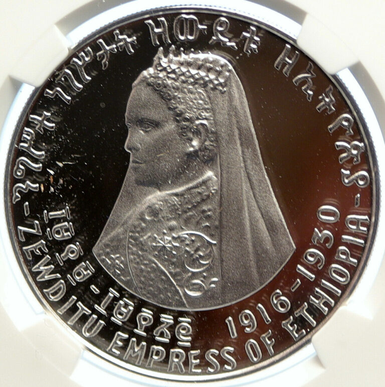 Read more about the article 1972 ETHIOPIA Lion o Judah EMPRESS ZEWDITU Proof Silver 5 Dollar Coin NGC i99396