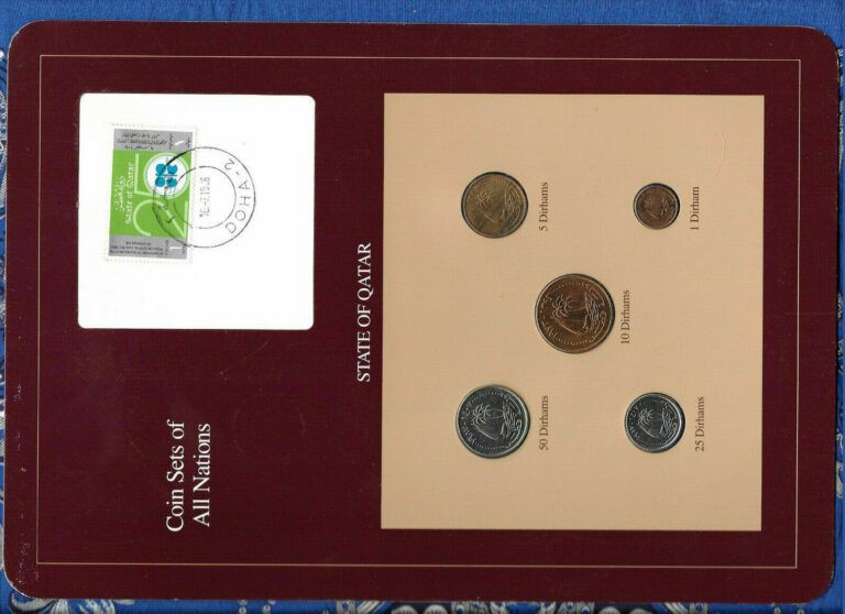 Read more about the article Coin Sets of All Nations Qatar 1973 – 1987 UNC 25  50 Dirhams 1987