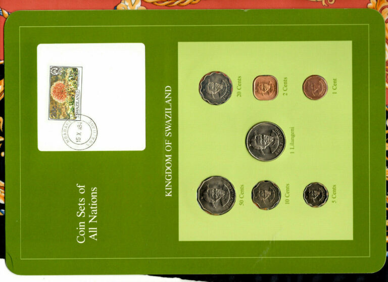 Read more about the article Coin Sets of All Nations Swaziland w/card 1974-1982 UNC 1 cents 1974 10 Cts 1975