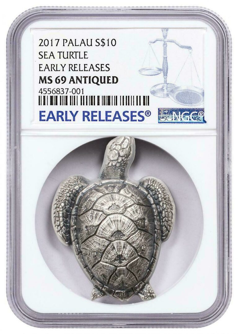 Read more about the article SEA TURTLE 2017 SILVER COIN $10 NGC MS 69 ANTIQUED ER