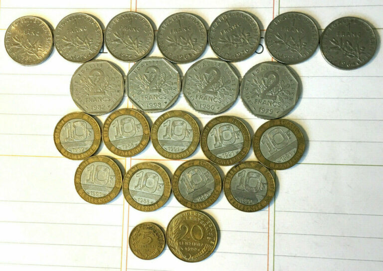 Read more about the article Lot of France / French Coins 1  2  10 Francs / 5  20 centimes – Various years