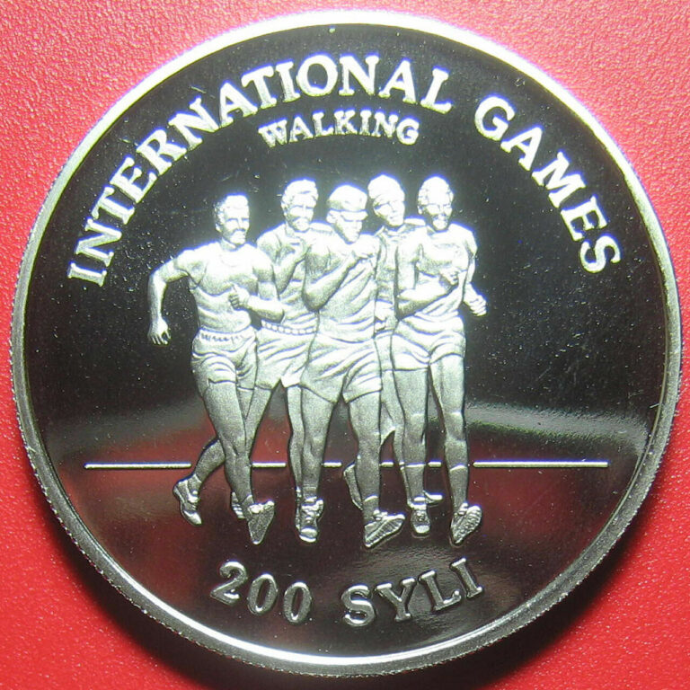 Read more about the article 1984 GUINEA 200 SYLI PLAIN PROOF RACE WALKING INTERNATIONAL GAMES CuNi no silver