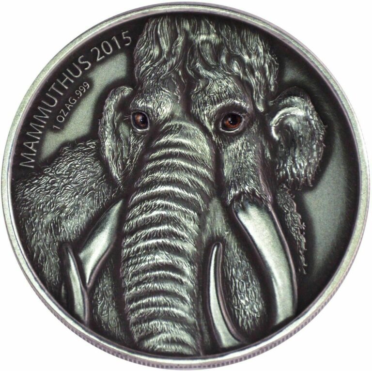 Read more about the article Woolly Mammoth 2015 Burkina Faso 1000 Francs 1 Oz Silver Coin w Real Eye Effect