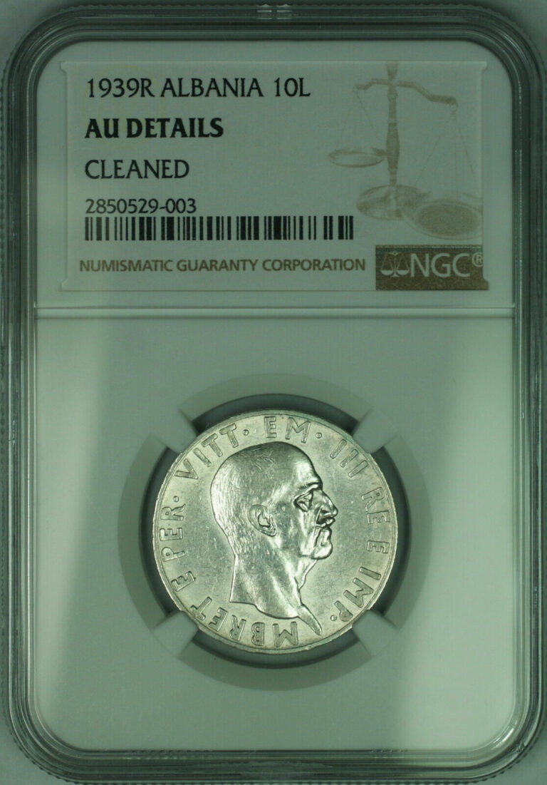 Read more about the article 1939-R Albania 10 Lek Silver Coin NGC AU Details Cleaned