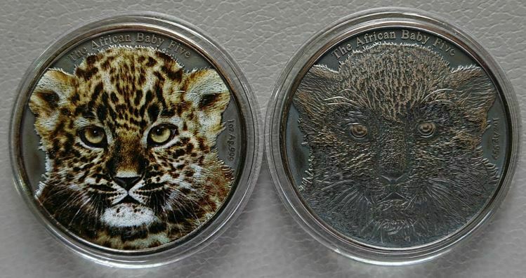 Read more about the article Burundi 2014 2 x 5000 Francs African Baby Leopard 1 Oz Antique Silver Coin Set