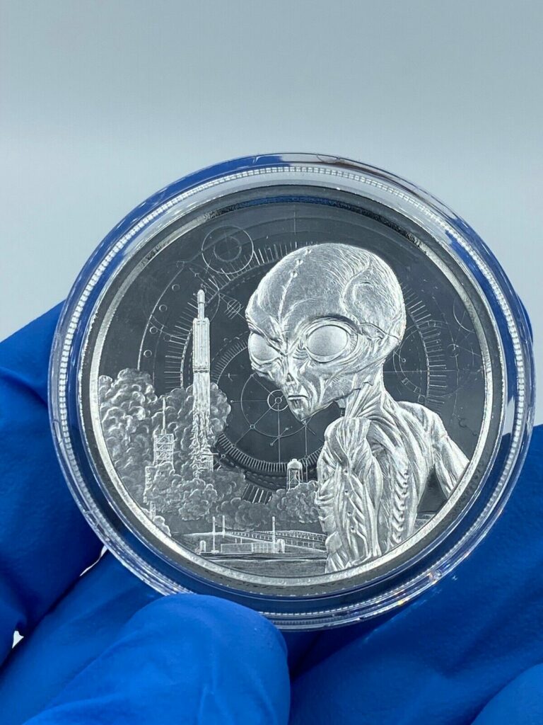 Read more about the article 2021 Republic of Ghana Alien coin 1 Toz Silver .999 GEM BU