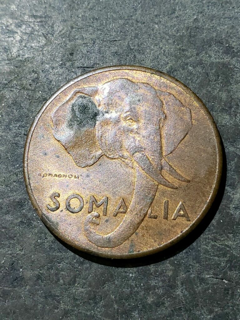 Read more about the article 1950 SOMALIA 5 CENTESIMI ELEPHANT COIN #feb