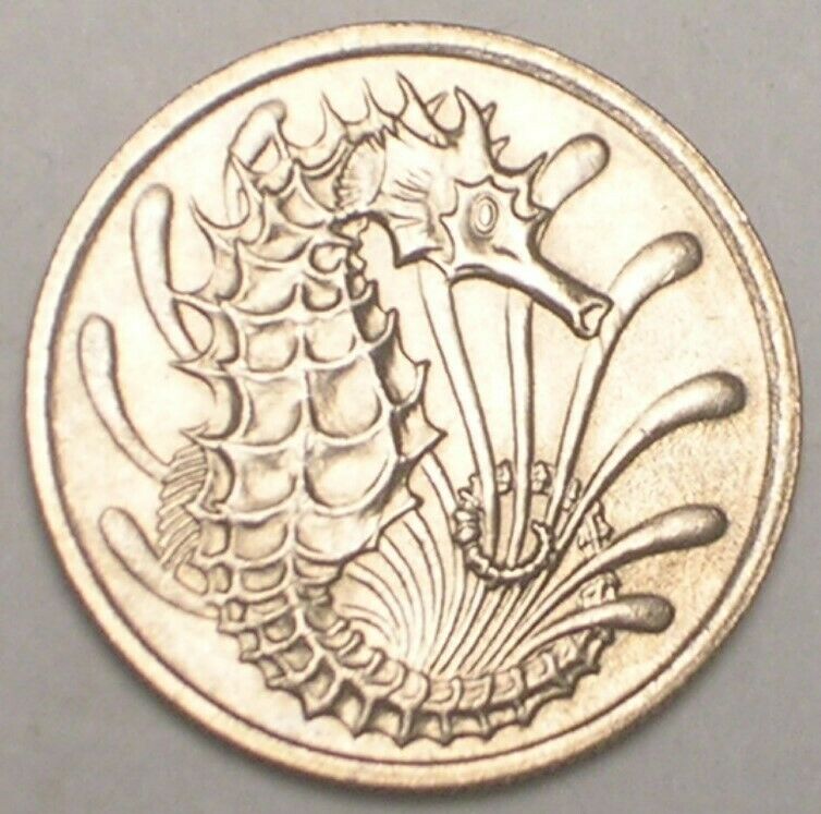 Read more about the article 1974 Singapore Singaporean 10 Cents Seahorse Coin XF+