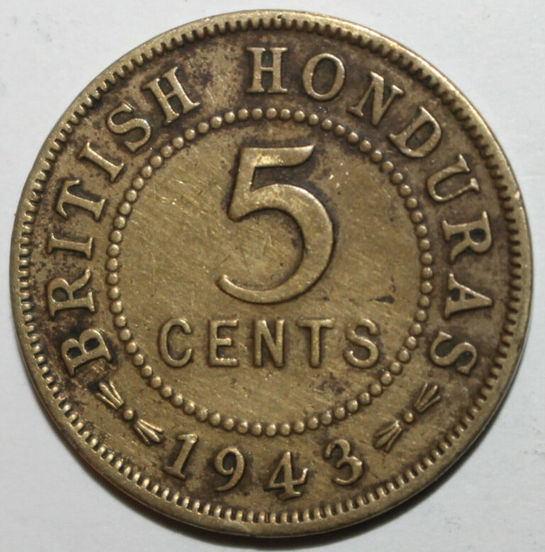 Read more about the article British Honduras 5 Cents Coin 1943 KM# 22a Britain UK George VI Five Belize RARE