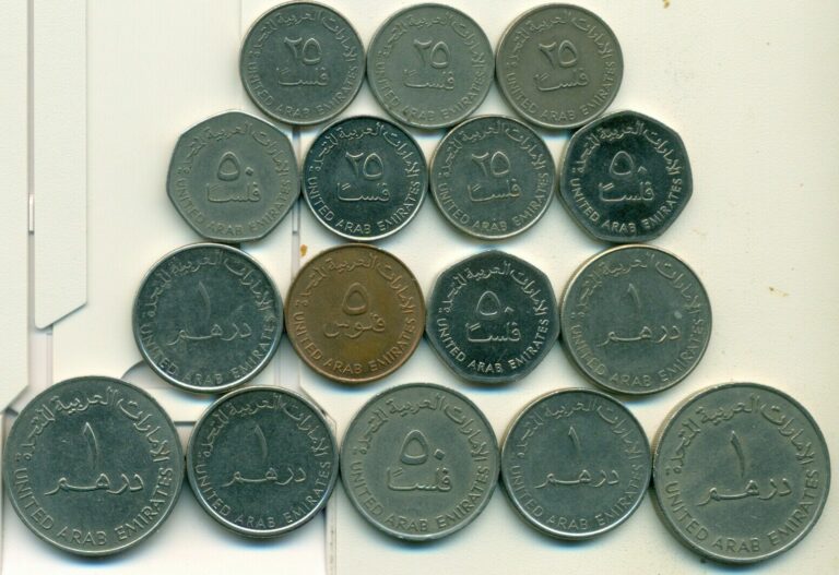 Read more about the article 16 DIFFERENT COINS..UNITED ARAB EMIRATES..5 TYPES..4 DENOMINATIONS..Lot #2